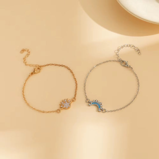 New Stainless Steel Magnetic Sun Moon Couple Necklace Fashion Chain for Men and Women Good Friend Gifts Trend Jewelry
